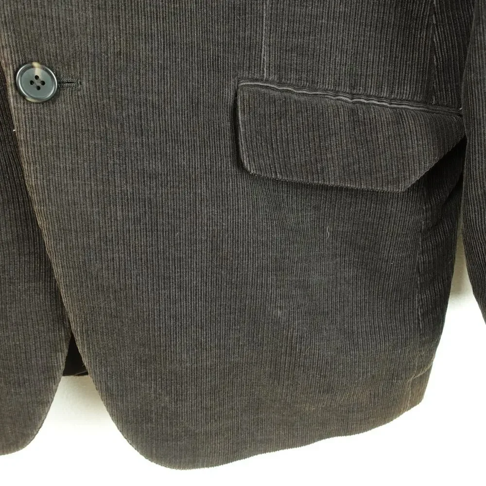 H&M Corduroy Blazer‎ Sports Jacket Mens SZ 42 3 Button Preppy Dark Academic
